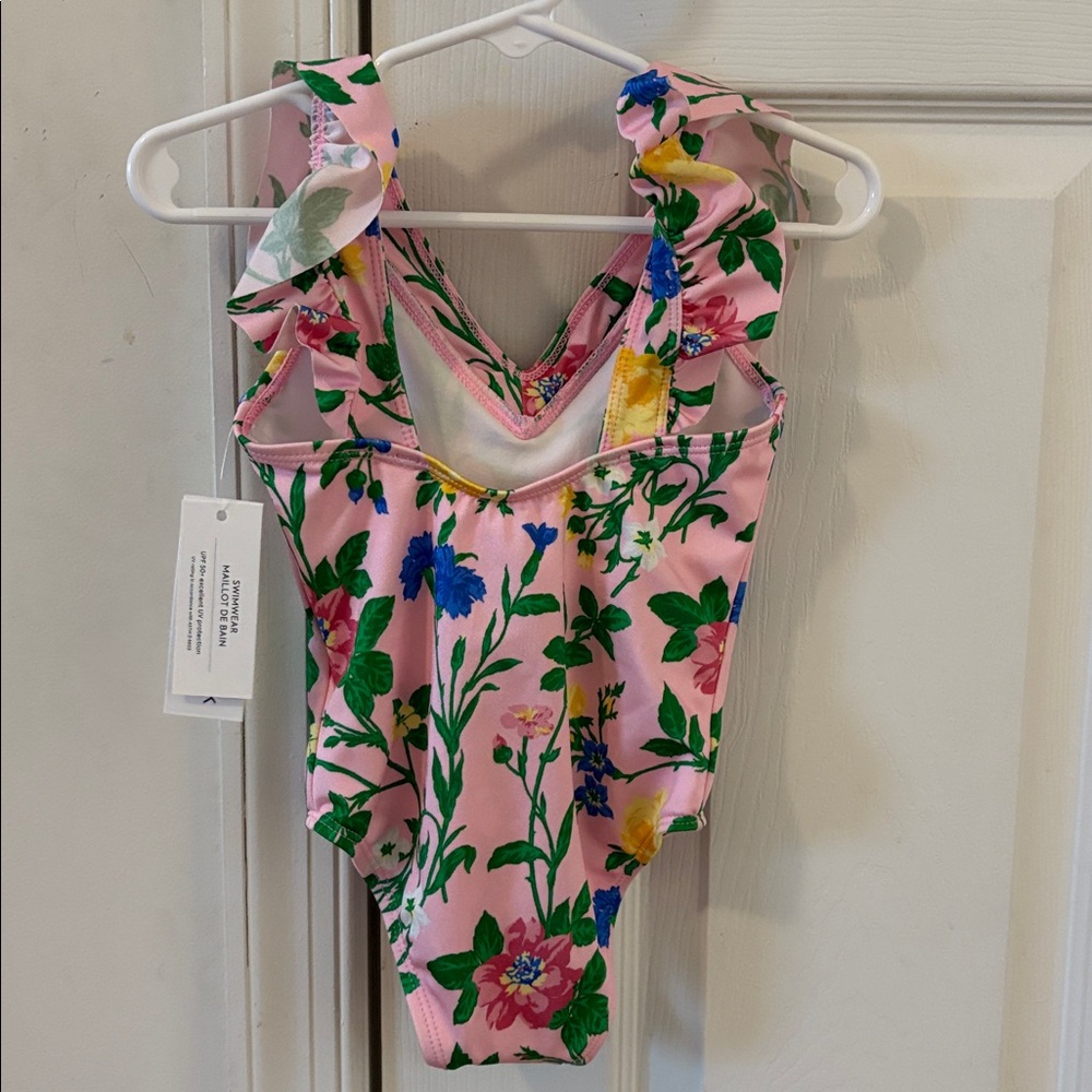 Janie And Jack Floral Ruffle Swimsuit - Picture 6 of 8